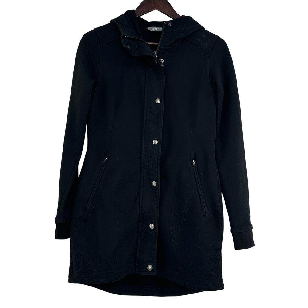 The North Face Quilted Fleece Hooded Jacket Black Womens Small